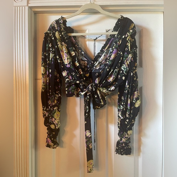For Love & Lemons Molly wrap crop top EUC - Picture 3 of 8